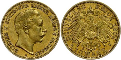 Prussia  10 Mark, 1904, Wilhelm ... 