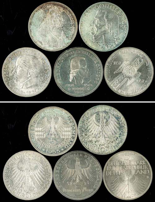 Federal coins after 1946  5x5 ... 