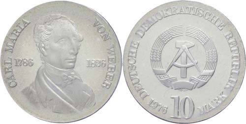 Münzen DDR  10 Mark, 1976, Carl ... 