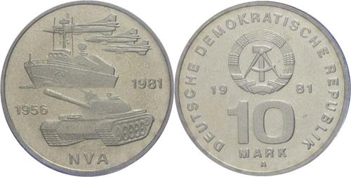 Münzen DDR  10 Mark, 1981, 25 ... 