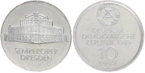 GDR  10 Mark, 1985, Semperoper ... 