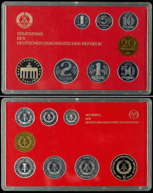 GDR Normal Use Coin Sets  1982, 1 ... 
