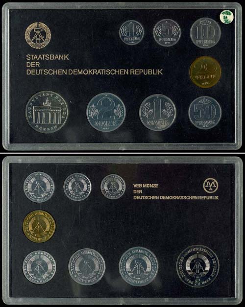 GDR Normal Use Coin Sets  1986, 1 ... 