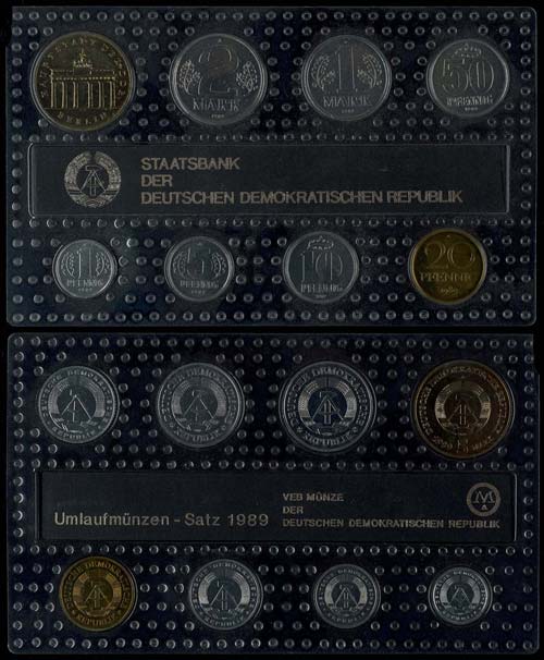 GDR Normal Use Coin Sets  1989, ... 