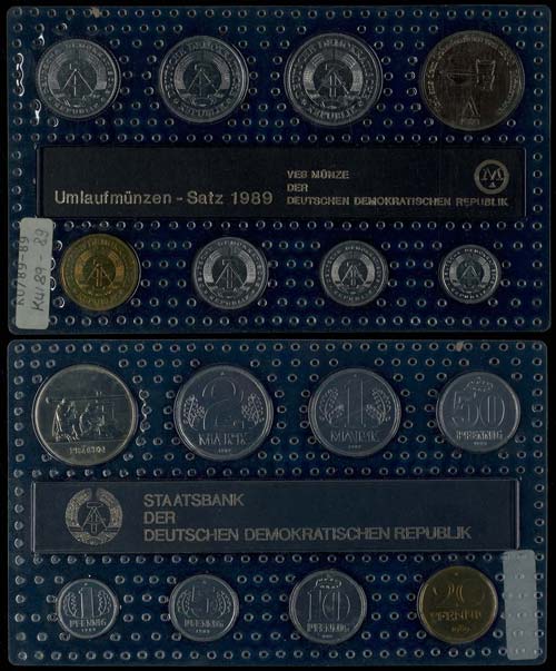 GDR Normal Use Coin Sets  1989, ... 