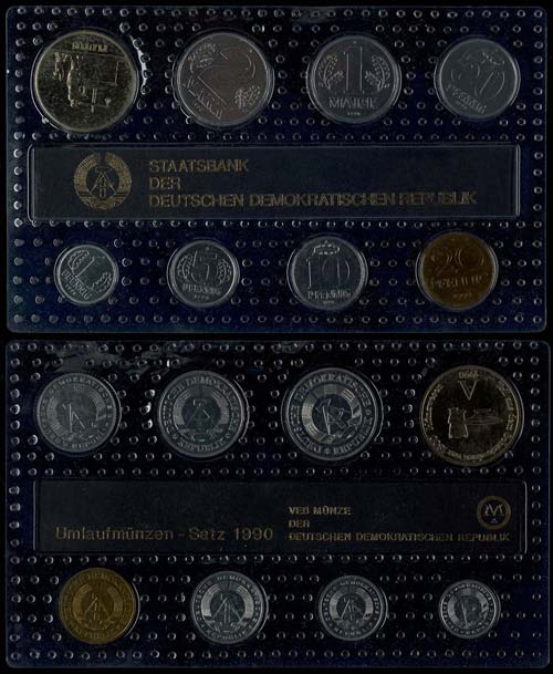 GDR Normal Use Coin Sets  1990, ... 