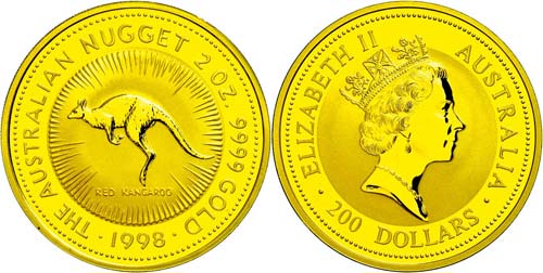 Australien  200 Dollars, Gold, ... 