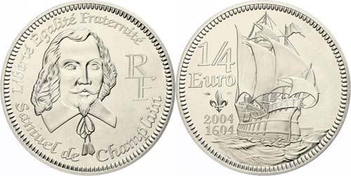 Frankreich  1/4 Euro, 2004, Samuel ... 
