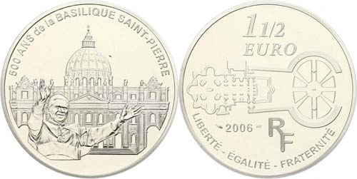 Frankreich  1,5 Euro, 2006, 500 ... 
