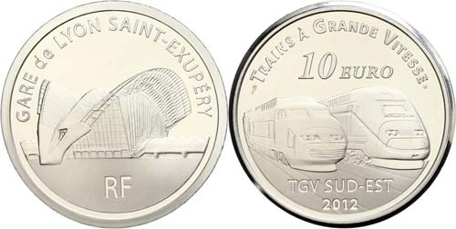France  10 Euro, 2012, railroad in ... 