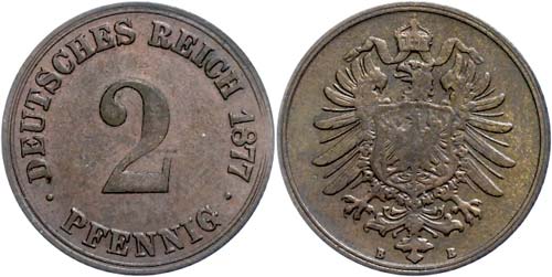 Kleinmünzen 1871-1922 2 Pfennig, ... 
