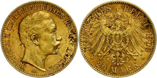 Prussia 20 Mark, 1903, Wilhelm ... 