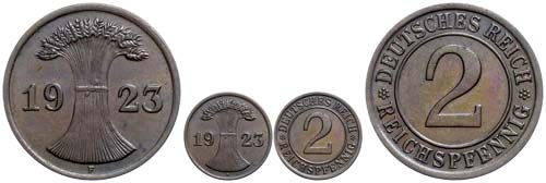 Coins Weimar Republic 2 Reichs ... 