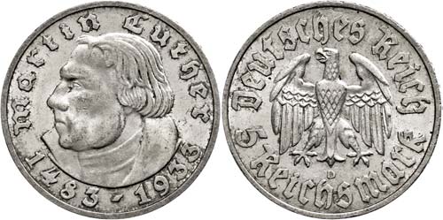 Coins Germany from 1933 to 1945 5 ... 