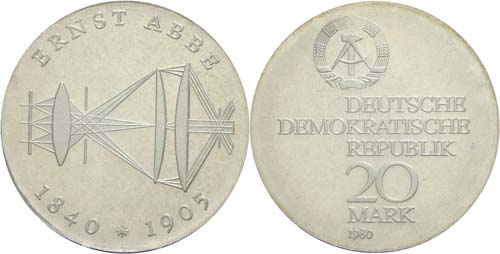 GDR 20 Mark, 1980, abb_, in uPVC ... 