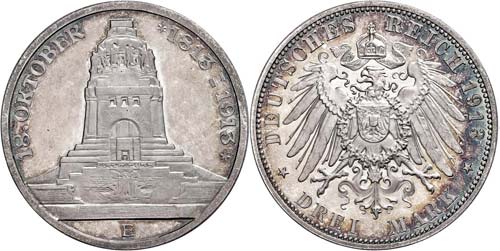 Saxony 3 Mark, 1913, Peoples ... 