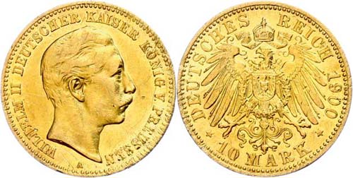 Prussia 10 Mark, 1900, Wilhelm ... 