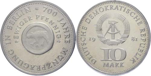 GDR 10 Mark, 1981, 700 years ... 