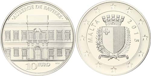 Malta 10 Euro, 2015, Auberge de ... 