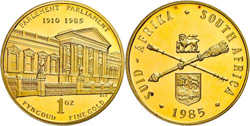 South Africa 1 oz, Gold, 1985, ... 