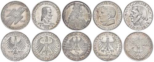 Münzen Bund ab 1946 5x5 Mark, ... 