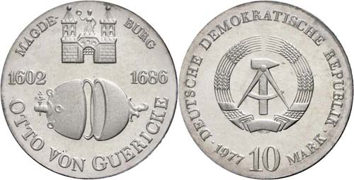 GDR 10 Mark, 1977, Guericke, in ... 