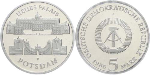 Münzen DDR 5 Mark, 1986, Neues ... 