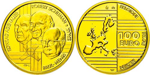 Belgium 100 Euro, Gold, 2002, ... 