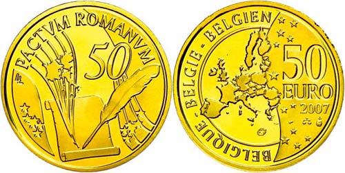 Belgium 50 Euro, Gold, 2007, 50 ... 