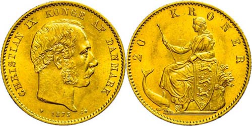Dänemark 20 Kronen, Gold, 1873, ... 