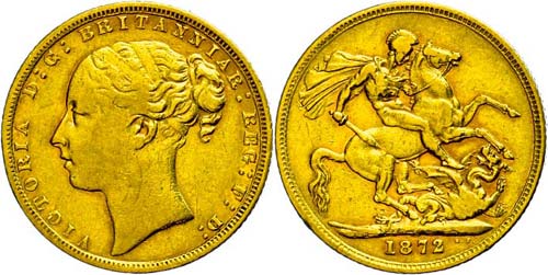 Great Britain Sovereign, 1872, ... 