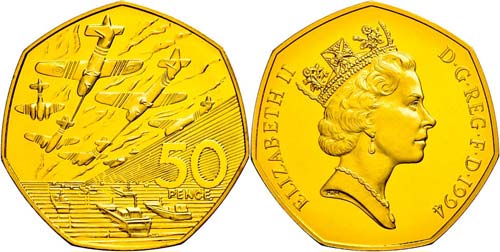 Great Britain 50 pence, Gold, ... 