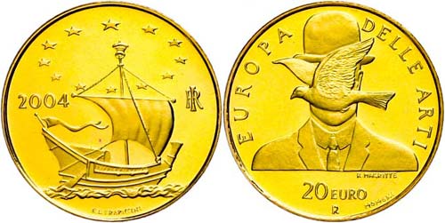 Italy 20 Euro, Gold, 2004, ... 