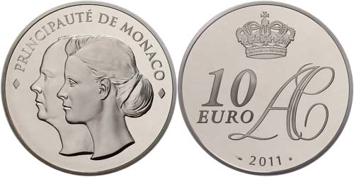 Monaco 10 Euro, 2011, Albert II., ... 