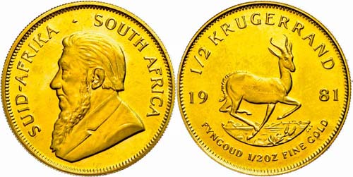 South Africa 1 / 2 oz, Gold, 1981, ... 