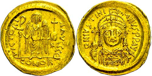 Münzen Byzanz Justinianus I., ... 