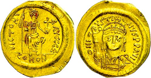 Münzen Byzanz Justinus II., ... 