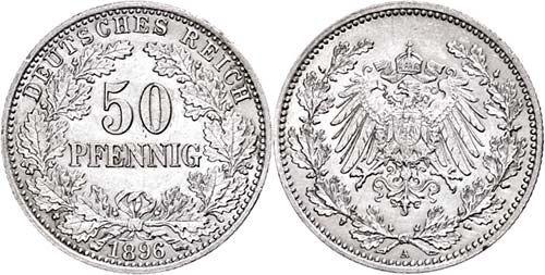 Kleinmünzen 1871-1922 50 Pfennig, ... 