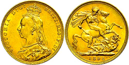 Australia Pound, Gold, 1892, ... 