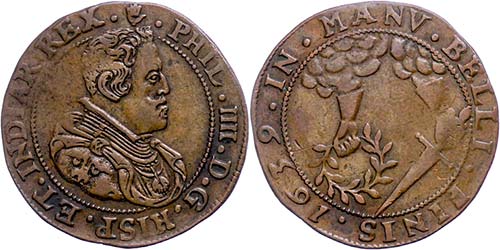 Belgium Chip, copper, 1639, ... 