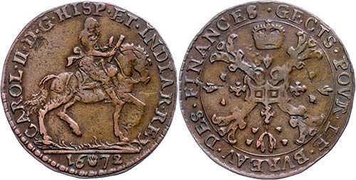 Belgium Chip, copper, 1672, Karl ... 