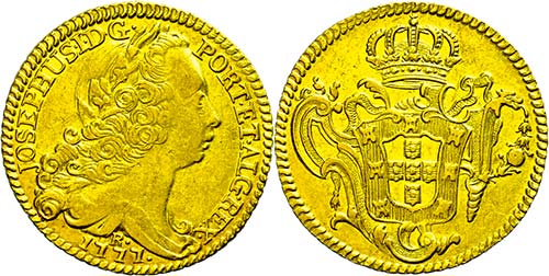 Brazil 4 Escudos, Gold, 1777, Jose ... 