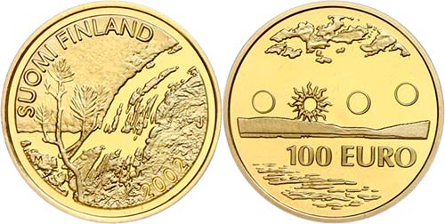 Finland 100 Euro, Gold, 2002, ... 