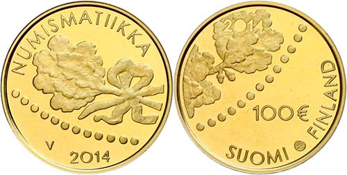 Finland 100 Euro, Gold, 2014, ... 