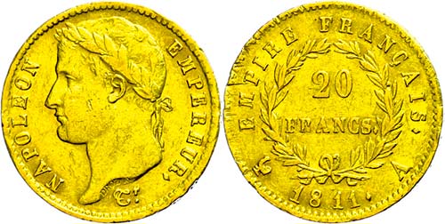 Frankreich 20 Francs, Gold, 1811, ... 