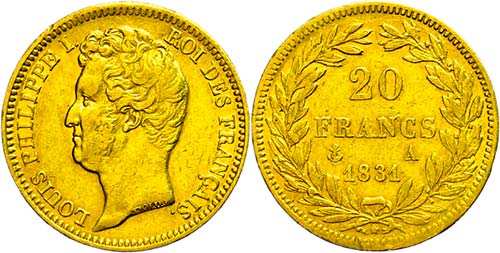 France 20 Franc, Gold, 1831, louis ... 