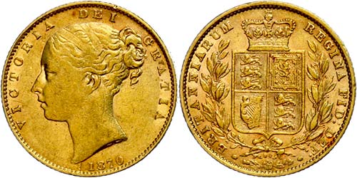 Great Britain Sovereign, 1870, ... 