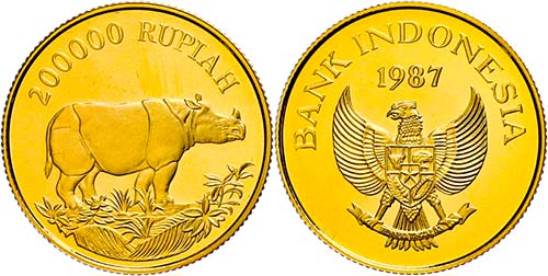 Indonesia 200000 Rupee, Gold, ... 
