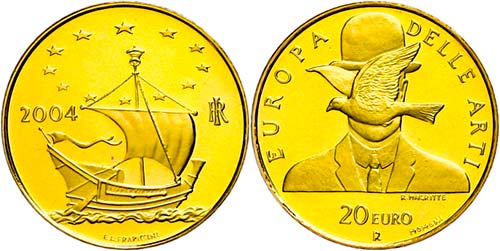 Italy 20 Euro, Gold, 2004, ... 