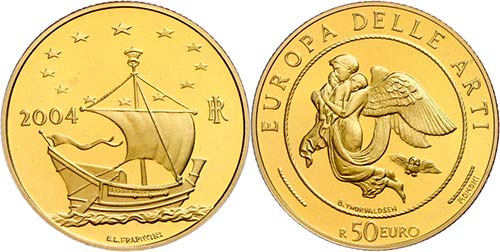Italy 50 Euro, Gold, 2004, ... 